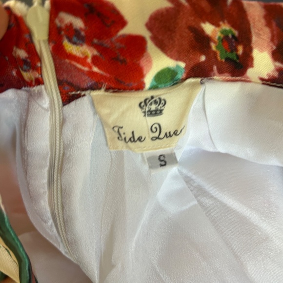 Floral Print A-Line Full Skirt Full Lining - Picture 10 of 12